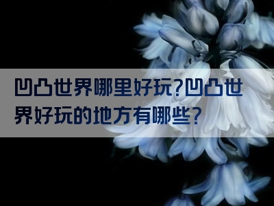 凹凸世界哪里好玩？凹凸世界好玩的地方有哪些？