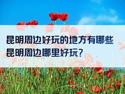 昆明周边好玩的地方有哪些昆明周边哪里好玩？