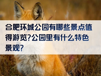 合肥环城公园有哪些景点值得游览？公园里有什么特色景观？