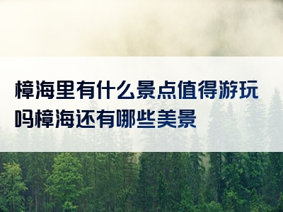 樟海里有什么景点值得游玩吗樟海还有哪些美景