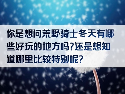 你是想问荒野骑士冬天有哪些好玩的地方吗？还是想知道哪里比较特别呢？
