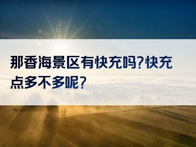 那香海景区有快充吗？快充点多不多呢？