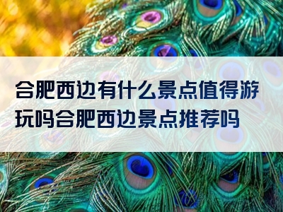 合肥西边有什么景点值得游玩吗合肥西边景点推荐吗