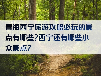 青海西宁旅游攻略必玩的景点有哪些？西宁还有哪些小众景点？