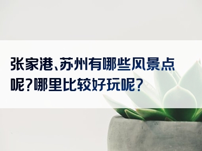 张家港、苏州有哪些风景点呢？哪里比较好玩呢？