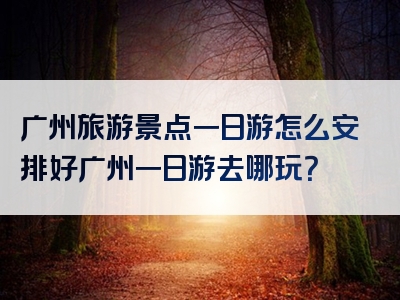 广州旅游景点一日游怎么安排好广州一日游去哪玩？