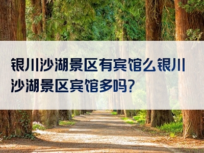 银川沙湖景区有宾馆么银川沙湖景区宾馆多吗？