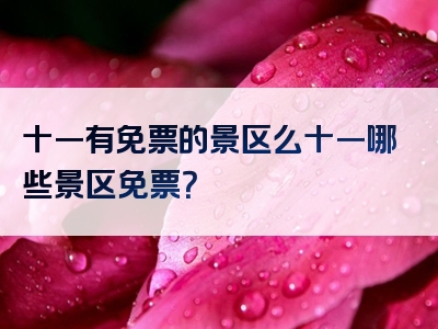 十一有免票的景区么十一哪些景区免票？