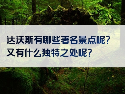 达沃斯有哪些著名景点呢？又有什么独特之处呢？