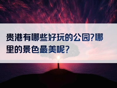 贵港有哪些好玩的公园？哪里的景色最美呢？