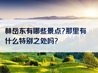 林岳东有哪些景点？那里有什么特别之处吗？