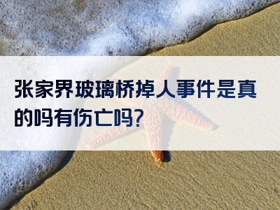张家界玻璃桥掉人事件是真的吗有伤亡吗？