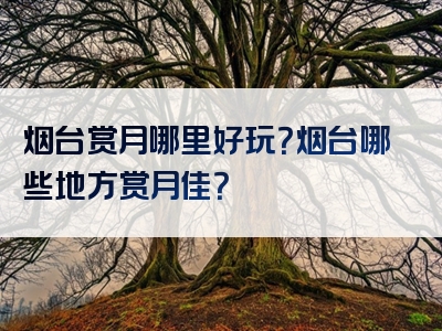 烟台赏月哪里好玩？烟台哪些地方赏月佳？