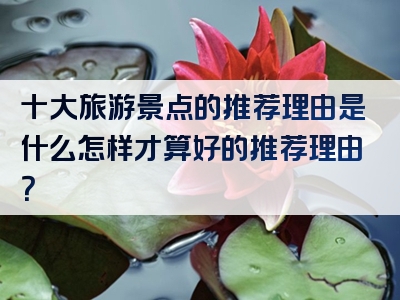 十大旅游景点的推荐理由是什么怎样才算好的推荐理由？