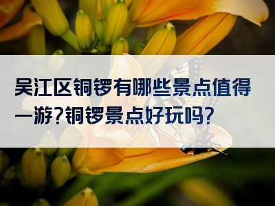 吴江区铜锣有哪些景点值得一游？铜锣景点好玩吗？