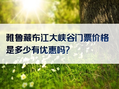 雅鲁藏布江大峡谷门票价格是多少有优惠吗？