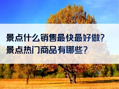 景点什么销售最快最好做？景点热门商品有哪些？