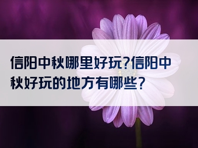 信阳中秋哪里好玩？信阳中秋好玩的地方有哪些？