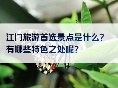 江门旅游首选景点是什么？有哪些特色之处呢？
