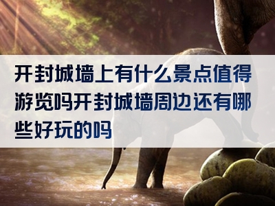 开封城墙上有什么景点值得游览吗开封城墙周边还有哪些好玩的吗