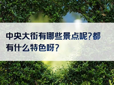中央大街有哪些景点呢？都有什么特色呀？
