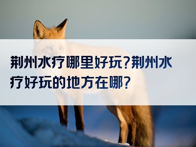 荆州水疗哪里好玩？荆州水疗好玩的地方在哪？