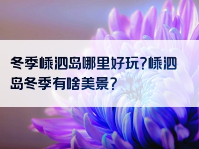 冬季嵊泗岛哪里好玩？嵊泗岛冬季有啥美景？