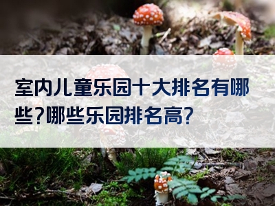 室内儿童乐园十大排名有哪些？哪些乐园排名高？