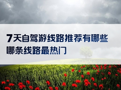7天自驾游线路推荐有哪些哪条线路最热门