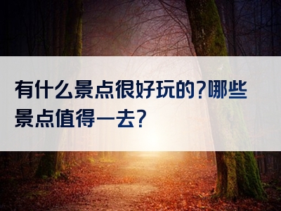 有什么景点很好玩的？哪些景点值得一去？