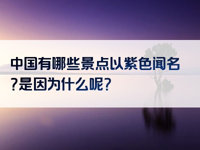 中国有哪些景点以紫色闻名？是因为什么呢？