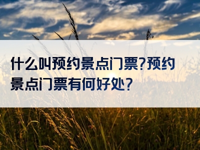 什么叫预约景点门票？预约景点门票有何好处？