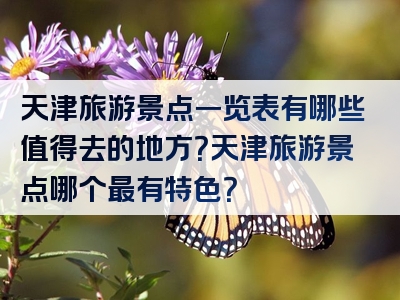 天津旅游景点一览表有哪些值得去的地方？天津旅游景点哪个最有特色？