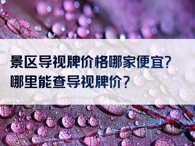 景区导视牌价格哪家便宜？哪里能查导视牌价？