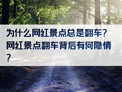 为什么网红景点总是翻车？网红景点翻车背后有何隐情？