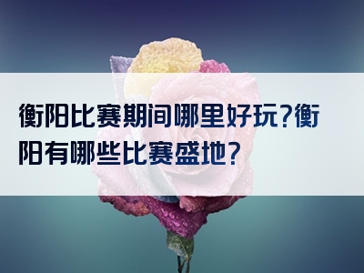衡阳比赛期间哪里好玩？衡阳有哪些比赛盛地？