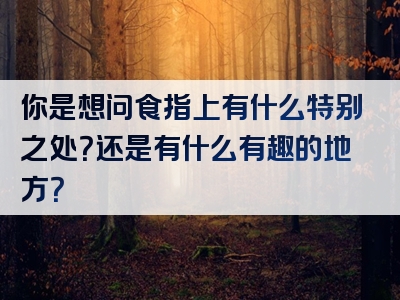 你是想问食指上有什么特别之处？还是有什么有趣的地方？