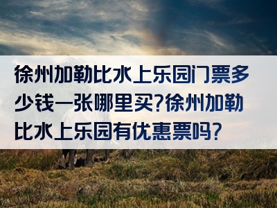 徐州加勒比水上乐园门票多少钱一张哪里买？徐州加勒比水上乐园有优惠票吗？