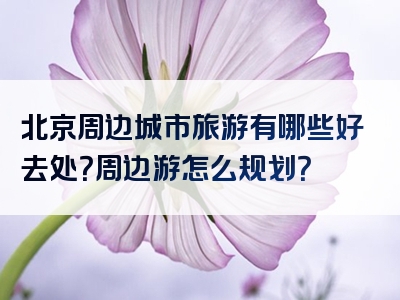 北京周边城市旅游有哪些好去处？周边游怎么规划？