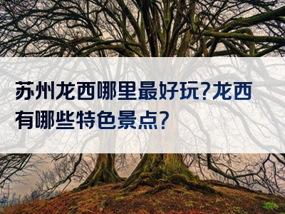 苏州龙西哪里最好玩？龙西有哪些特色景点？