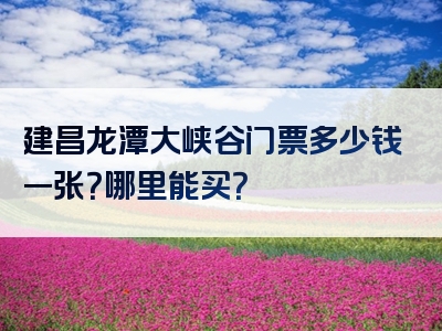 建昌龙潭大峡谷门票多少钱一张？哪里能买？