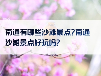 南通有哪些沙滩景点？南通沙滩景点好玩吗？