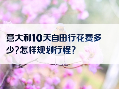 意大利10天自由行花费多少？怎样规划行程？