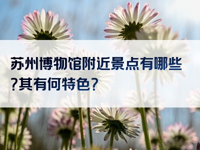 苏州博物馆附近景点有哪些？其有何特色？
