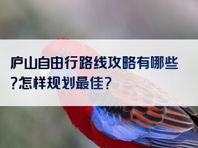 庐山自由行路线攻略有哪些？怎样规划最佳？