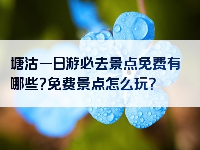 塘沽一日游必去景点免费有哪些？免费景点怎么玩？