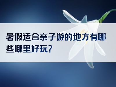 暑假适合亲子游的地方有哪些哪里好玩？