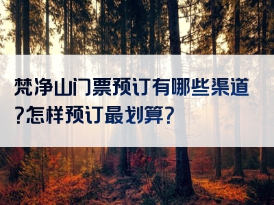 梵净山门票预订有哪些渠道？怎样预订最划算？