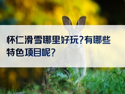 怀仁滑雪哪里好玩？有哪些特色项目呢？