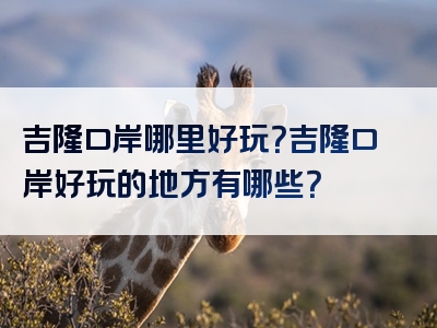 吉隆口岸哪里好玩？吉隆口岸好玩的地方有哪些？